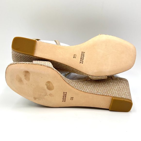 Badgley Mischka Size 6.5 Kaelyn Pale Gold‎ Jeweled Wedges Dress Sandals Shoes - Picture 9 of 12